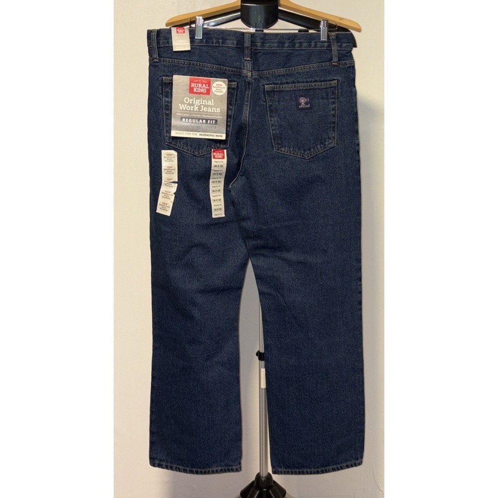 RK Brand Jeans Size 36 X 30 Rural King Men's Workwear 100% Cotton